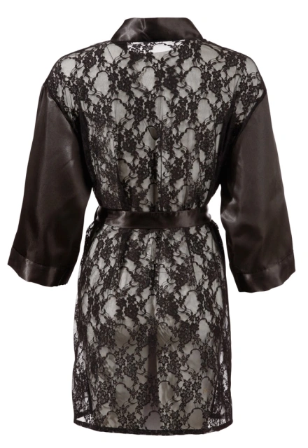 Пеньюар Cottelli Lingerie Lace Kimono, L/XL (черный)