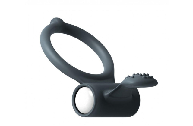 Ерекційне кільце з вібрацією Dorcel Power Clit V2, 6.5х3.5 см (сірий)