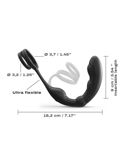 Ерекційне кільце зі стимулятором простати Dorcel P- Ring, 18 см (чорний)
