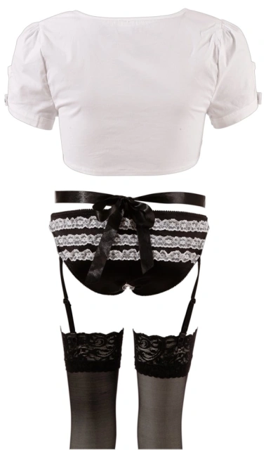 Сексуальний костюм Cottelli Collection Maid Set, S (чорний з білим)