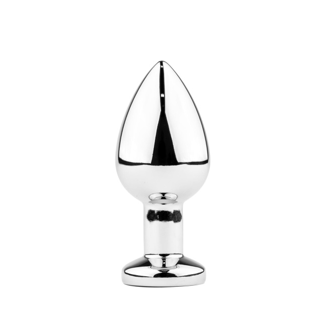 B - Series HeavyFun Metal Butt Plug L - Korek analny, Srebro, 8.9 cm