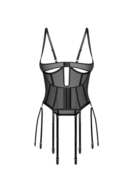 Корсет Obsessive Euphori, S/M (чорний)