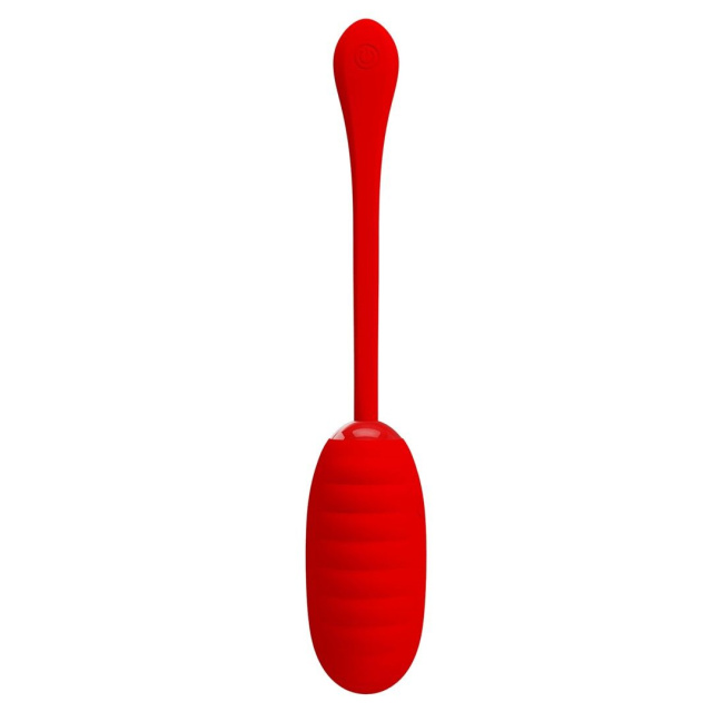 Віброяйце Pretty Love Kirk Super Soft Silicone, 19,7 см (червоний)
