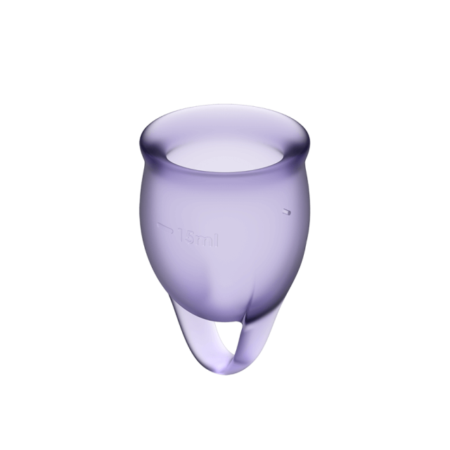 Satisfyer Feel Confident Menstrual Cup - Kubeczek menstruacyjny, Fioletowy, 18 cm, 20 ml
