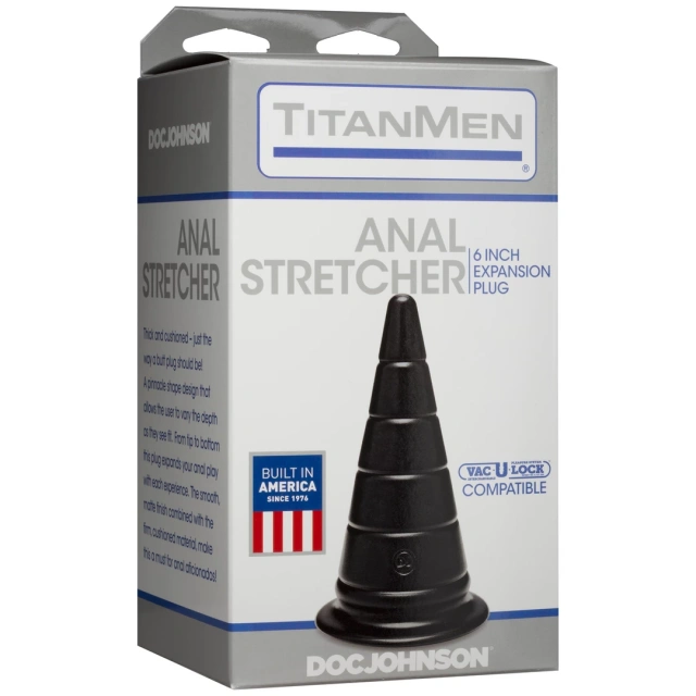 Korek analny Doc Johnson Titanmen Anal Stretcher 6 Inch, 15 cm (czarny)