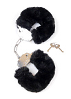 Fetish B - Series Furry Cuffs - Kajdanki, Czarny, 7.5 cm