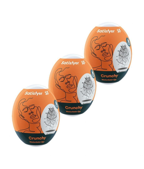 Набір мастурбаторів Satisfyer Masturbator Egg Crunchy, 3 шт (білий)