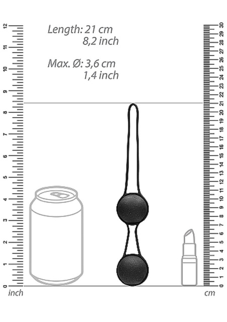 Natural Pleasure Geisha Balls Biodegradable - Kulki gejszy, Czarny, 21 cm