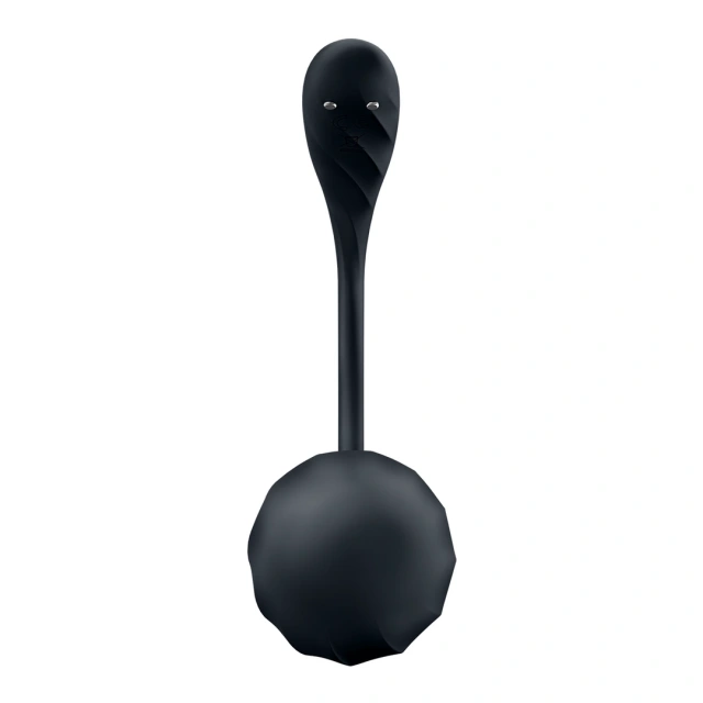 Satisfyer Ribbed Petal - Wibrujące jajko, Czarny, 23 cm