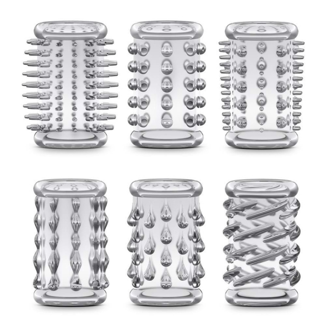 Насадка на пенис Blush Stay Hard Cock Sleeve Kit, 6 шт. (прозрачный)
