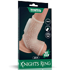 Насадка на пенис LoveToy Vibrating Drip Knights Ring with Scrotum Sleeve, 13 см (белый)