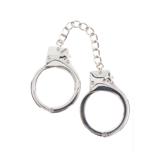 Taboom Silver Plated BDSM Handcuffs - Kajdanki, Srebro, 30 cm