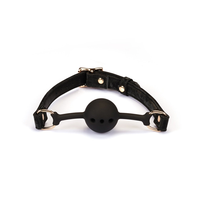 Liebe Seele Boudoir Amor Ball Gag - Knebel BDSM, Czarny, 41 cm