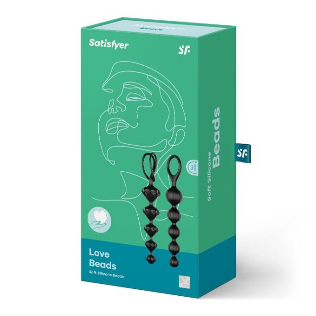 Анальні намиста Satisfyer Love Beads, 20,5 см (чорний)