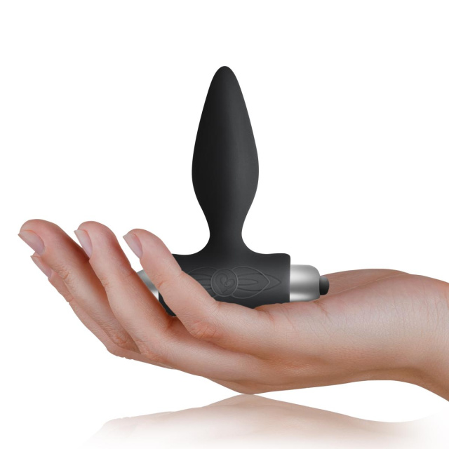 Rocks-Off Petite Sensations Plug - Korek analny z wibracjami, Czarny, 10 cm