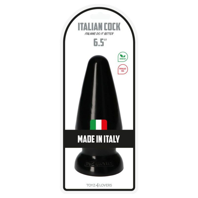 Toyz4lovers Plug-Italian Cock 6.5" - Korek analny, Czarny, 16.5 cm
