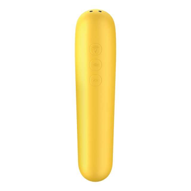 Вакуумный стимулятор клитора с вибрацией Satisfyer Dual Love (желтый)