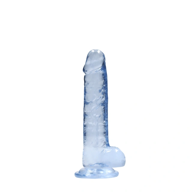 RealRock Crystal Clear 7" - Dildo, Niebieski, 19 cm