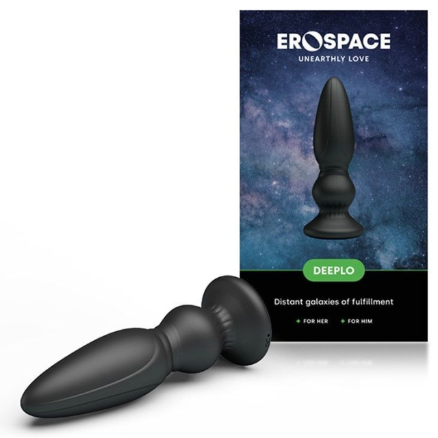 EROSPACE Deeplo - Korek analny, Czarny, 12, 5 cm