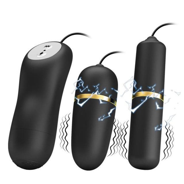 Набір іграшок Pretty Love Double Vibro Bullet, 2 шт (чорний)
