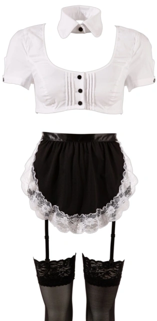 Сексуальний костюм Cottelli Collection Maid Set, S (чорний з білим)