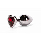Анальна пробка Secret Shine Red Heart Plug, 7 см (червоний)