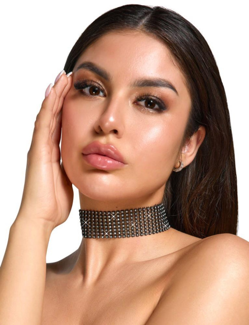 Чокер Cottelli Accessoires Rhinestone Choker, 36 см (черный)