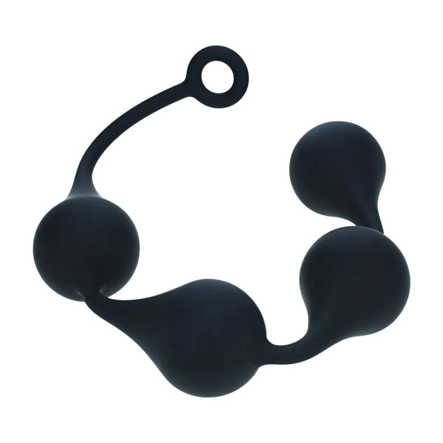 Анальні кульки Levelz by Shots Waterdrop Silicone Anal Balls XL, 49 см (чорний)