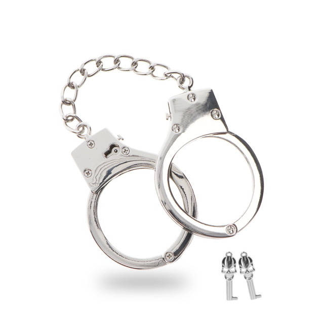Taboom Silver Plated BDSM Handcuffs - Kajdanki, Srebro, 30 cm