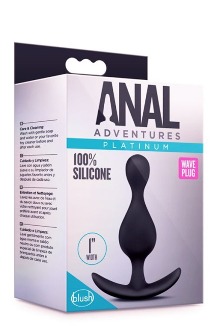Korek analny Anal Adventures Platinum, 12 cm (czarny)