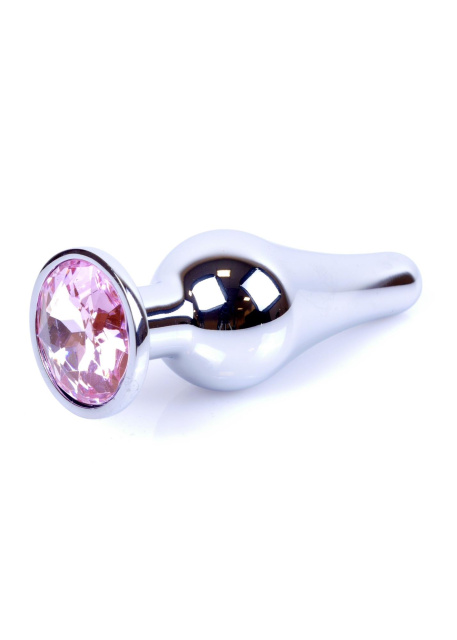 B - Series HeavyFun Jewellery Silver Plug - Korek analny, Jasnoróżowy, 9.5 cm