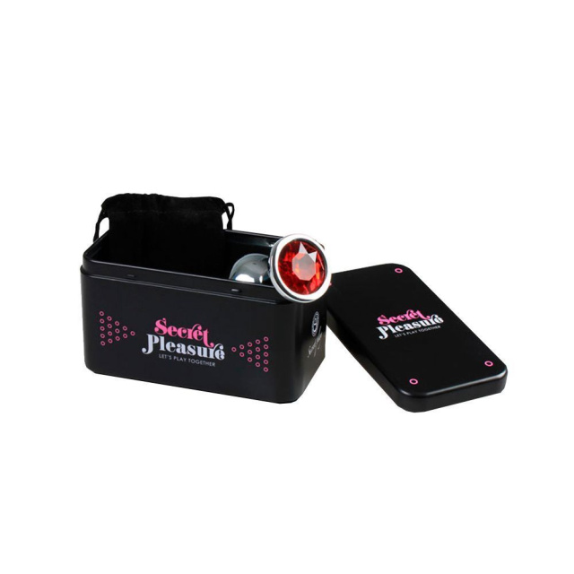 Secret Play Metal Butt Plug Red - Korek analny, Czerwony, 8.5 cm, M