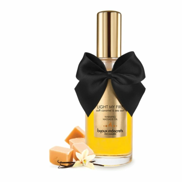 Массажное масло Bijoux Indiscrets Light My Fire Caramel & Sea Salt, 100 мл