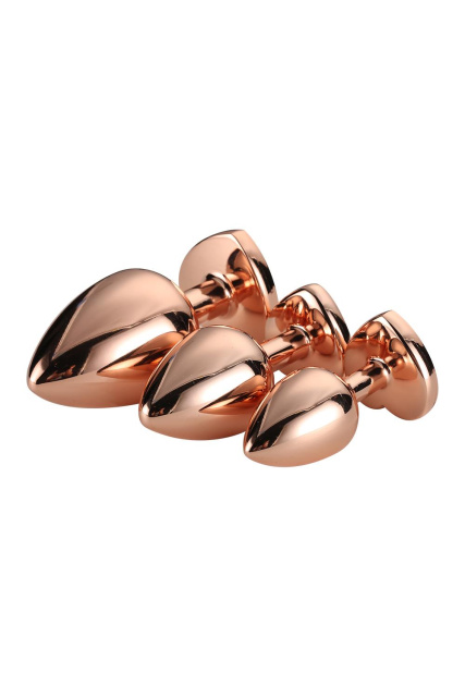 Dream Toys Gleaming Love Gold Plug Set - Korek analny, Różowy, 9.5 cm