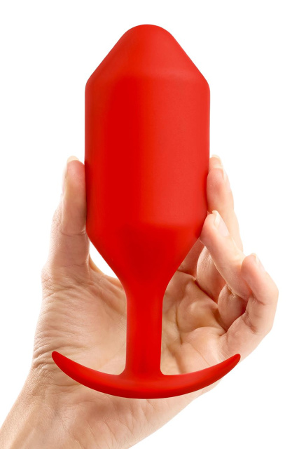 B-Vibe Snug Plug 6 - Korek analny, Czerwony, 16 cm