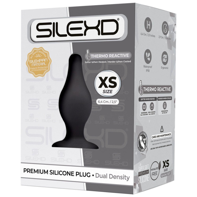 Silexd Model 2 - Korek analny, Czarny, 6, 4 cm, XS