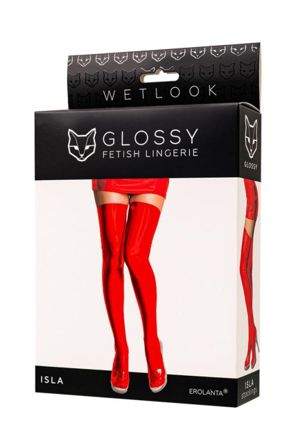 Панчохи Glossy Wetlook Isla, S (червоний)