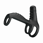 Насадка на пенис с вибрацией Pretty Love Vibrating Penis Sling, 11,5 см (черный)