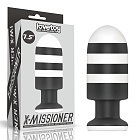 Анальна пробка LoveToy X-Missioner, 19,5 см (чорно-білий)