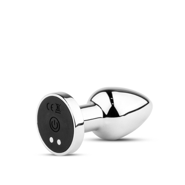 B - Series HeavyFun Remote Control - Korek analny, Srebro, 6.9 cm