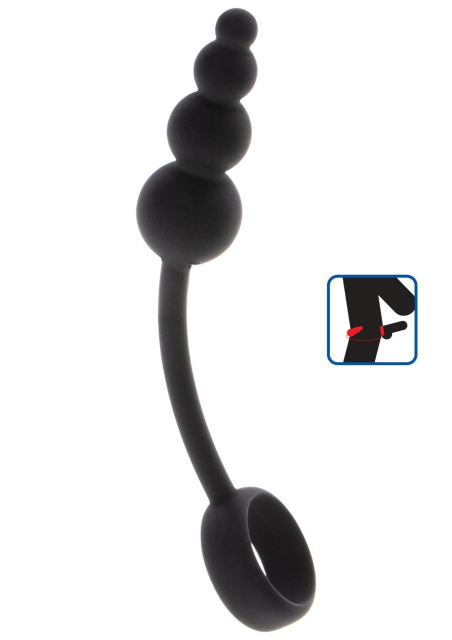TOYJOY Anal Plug & Penis Ring - Korek analny z pierścieniem erekcyjnym, Czarny, 22 cm