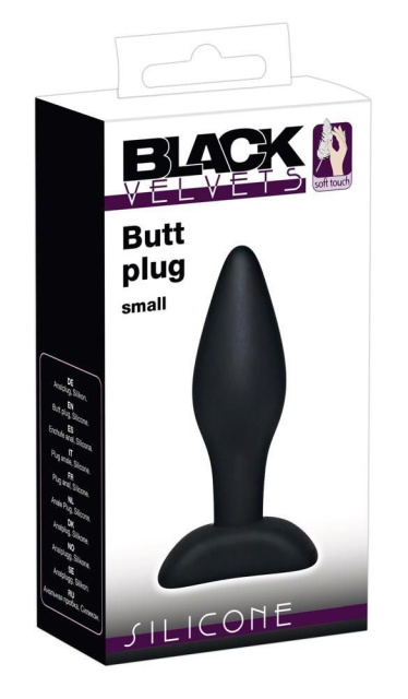 Black Velvets Small Plug - Korek analny, Czarny, 9 cm