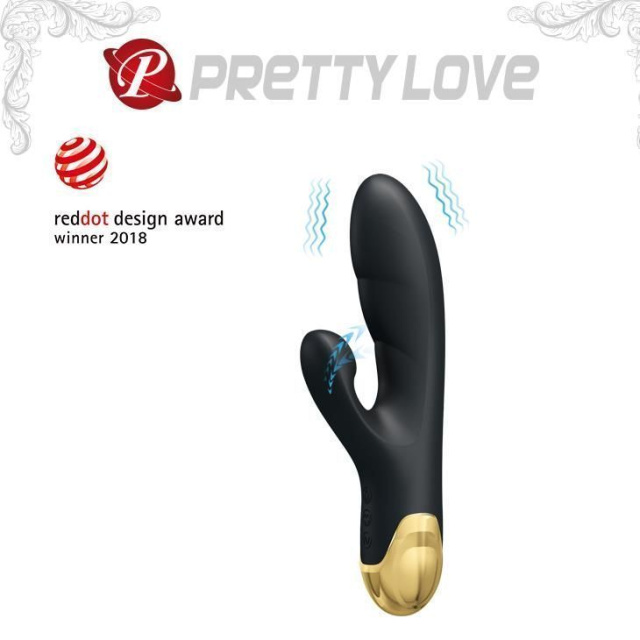 Wibrator z bezdotykowym masażerem łechtaczki Pretty Love Royal Pleasure (czarny)