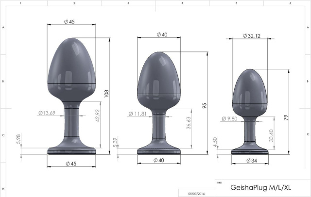 Анальна пробка Dorcel Geisha Plug Diamond M, 8 см (чорний)