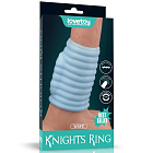 Насадка на пеніс з вібрацією Knights Ring Vibrating Wave, 10 см (блакитний)