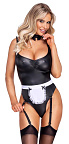 Боді Cottelli Collection Costumes Maid, S (чорний з білим)