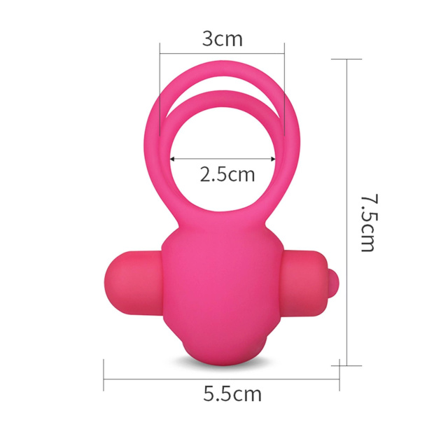 Lovetoy Power Clit Duo - Pierścień erekcyjny, Różowy, 7.5 cm
