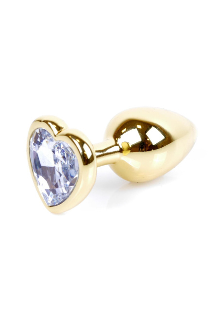 B - Series HeavyFun Boss Jewellery - Korek analny z kryształkiem, Złoto, 7 cm
