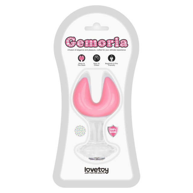 Lovetoy Gemoria Moonlight Glow - Korek analny, Różowy, 11.2 cm