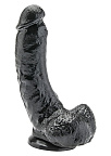 Get Real Get Real Black 8 - Realistyczne dildo z przyssawką, Czarny, 20, 5 cm